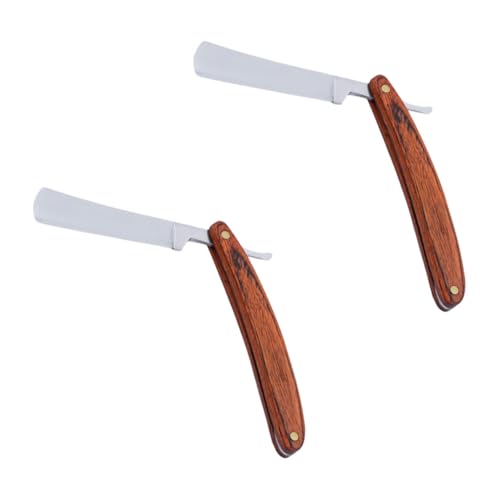 VICASKY 2stücke Rasiermesser Vintage-rasierer Bartrasierer Aus Holz Für Männer Augenbrauenformer Rasiermesser Mit Klingenhalter Für Reisen Und Zuhause von VICASKY