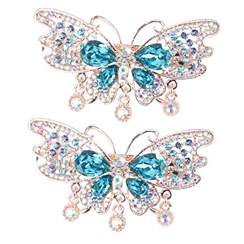 VICASKY 2 Stück Damen Haarspangen aus mit Strass für Mitteldickes und Dickes Haar Langlebige Haarklammern für Partys und Alltag von VICASKY