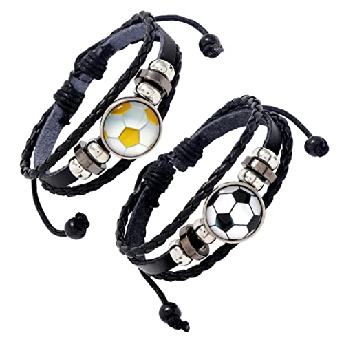 VICASKY 2Stücke Fußballfans Armband Stilvolles für Männer Geschenkidee für Fußballliebhaber und Minimalistisches Design Hochwertige von VICASKY