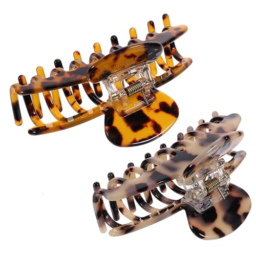 VICASKY 2stücke Leopard Haarklammern Damen Große Haar Klaue Klemmen Stilvolle Haar Klaue Clips Für Täglichen Gebrauch von VICASKY
