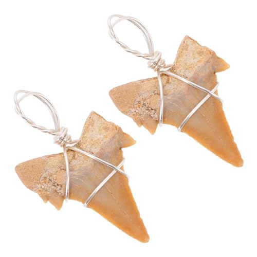 VICASKY 2 Stück Haifischzahn Anhänger für Halskettenherstellung Charm Anhänger Langlebigem Material Cooles Halsketten Zubehör für Männer für Surfer und Outdoor Fans von VICASKY