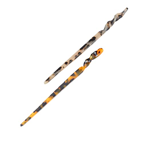 VICASKY 2Stücke Kreative Haarnadeln Aus Acetat Dekorative Haarspangen Für Hochsteckfrisuren Haarschmuck Für Frauen Leopard Design von VICASKY