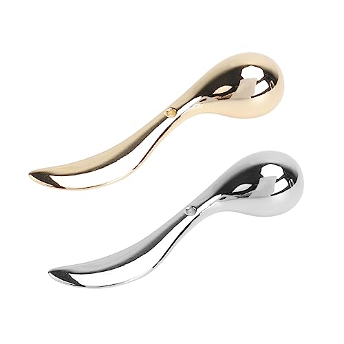 VICASKY 2Stücke Kleiner Kosmetik Löffel Legierung Augencreme Scoop Gesichtsmassagegerät Tragbar für Zuhause und Reisen von VICASKY