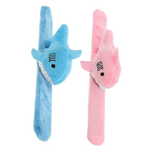 VICASKY 2Stücke Plüsch Hai Slap Armbänder Lustige Armbänder für Partys Geburtstagsgeschenke und Halloween Weiche Stofftierarmbänder und Kompakt und Langlebig von VICASKY