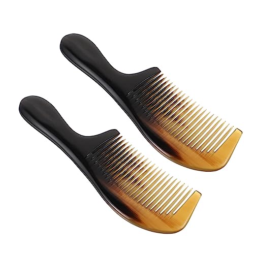 VICASKY 2stücke Ochsenhorn Haarkamm Friseurkamm Für Frauen Und Herren Aus Echtem Horn Für Haarstyling Und Glättung Ohne Ziehen von VICASKY