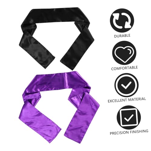 VICASKY 2 Stück Perückenband Aus Satin Stirnband Für Perücken Haarwickelband Schwarz Und Violett Leicht Zu Reinigen Pflegen Für Damen Und Sport von VICASKY