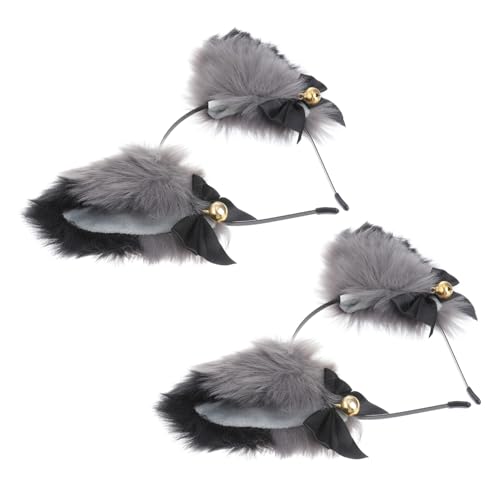 VICASKY 2stücke Katzenohren Haarreif Mit Glocke Für Halloween Cosplay Kostüm Weiches Und Bequemes Tier-haarband Für Erwachsene Für Partys Und Festlichkeiten von VICASKY