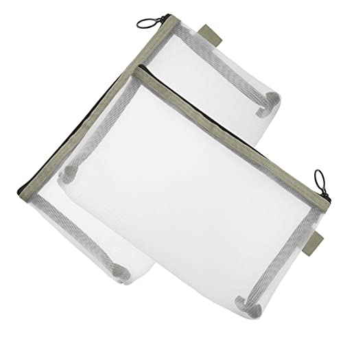 VICASKY 2Stücke Tragbare Kosmetiktaschen Kleine Make Up Aufbewahrungstasche aus Netzmaterial für Damen Leicht und Handlich für Reisen und Alltag Große Grüne von VICASKY