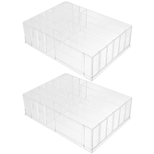 VICASKY 2Stücke Transparente Kosmetik Aufbewahrungsbox Desktop Organizer für Make Up und Kosmetik Abnehmbar für Schminktisch und Ordnungssystem von VICASKY