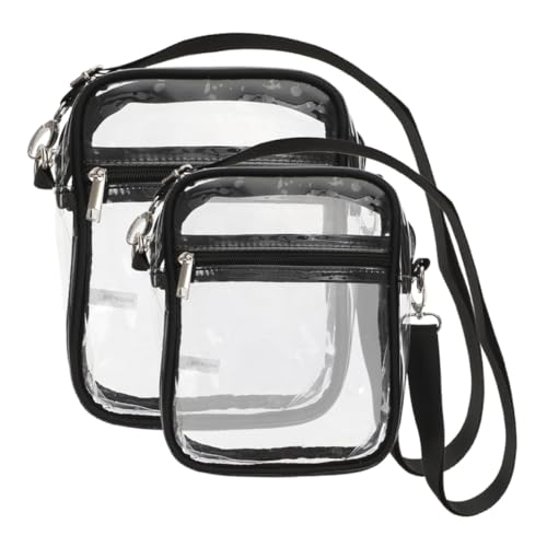 VICASKY 2Stücke Transparente Umhängetasche PVC mit Verstellbarem Schultergurt für Konzerte Sportevents und Stadium Zulassungen und Funktional Sicherer Reißverschluss von VICASKY