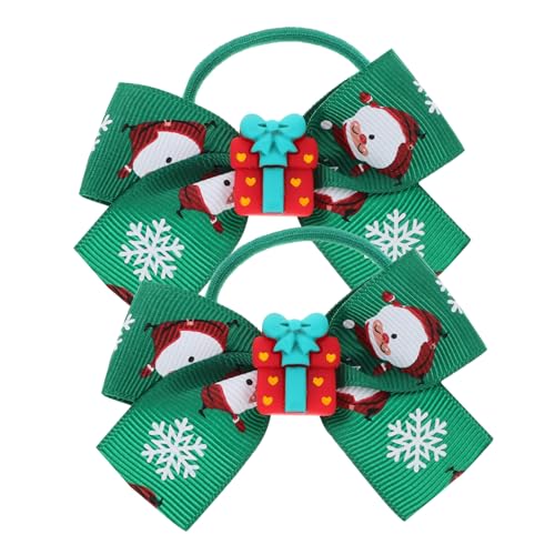 VICASKY 2Stücke Weihnachts Haargummis mit Elastischem Haarband und Niedlichem Bowknot Haaraccessoire für Mädchen für Festliche Anlässe und Weihnachten von VICASKY