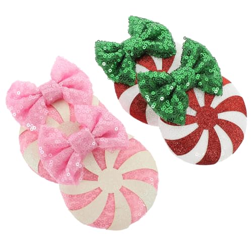 VICASKY 2paare Weihnachtshaarspangen Mit Schleife Und Glitzer Für Mädchen Und Frauen Als Haaraccessoire Für Partys Feiertage Und Fotoshootings von VICASKY