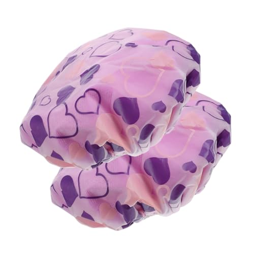 VICASKY 2stücke Duschhaube Mit Herzmustern Leichte Dekorative Haube Für Damen Und Mädchen Duale Funktionalität Für Haartrocknung Und Pflege Für Bad Sauna Und Reisen von VICASKY