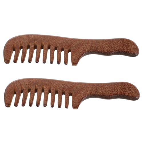 VICASKY 2stücke Breiter Haarkamm Aus Holz Mit Breiten Zähnen Ergonomischem Griff Und Massagefunktion Für Lockiges Und Dickes Haar Für Männer Und Frauen Zu Hause Und Unterwegs von VICASKY