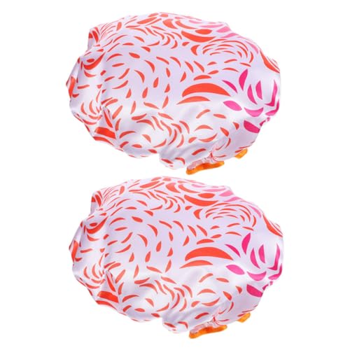 VICASKY 2stücke Duschhaube Für Damen Satin Wiederverwendbar Extra Groß Zum Baden Für Langes Haar Doppellagig Bequeme Und Sichere Sitz von VICASKY