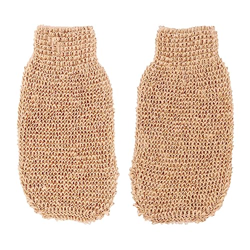 VICASKY 2stücke Exfolierende Bad-handschuhe Aus Ramie Und Jute Effektive Hautreinigung Dehnbar Und Robust Für Männer Frauen Und Spa Sauna-erlebnis von VICASKY
