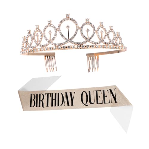 VICASKY 2stücke Geburtstagsparty Schärpe Mit Krone Und Briefdruck Für Geburtstagsdekoration Und Für Mädchen Party Accessoires Für Geburtstagsfeiern von VICASKY