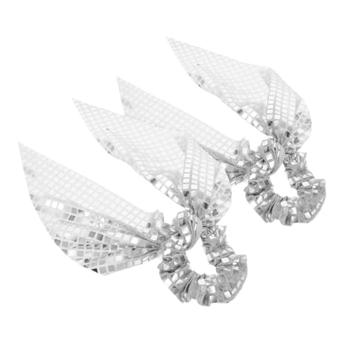 VICASKY 2stücke Glitzer-haargummis Mit Schleifen Funkelnde Haargummis Für Mädchen Mit Glitzerschleife Und Bändern Als Haar-accessoires von VICASKY
