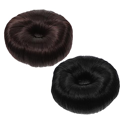 VICASKY 2stücke Haar Donut Dutt Maker Für Mädchen Hochsteckfrisuren Haarknoten Zubehör Bequeme Und Natürliche Haarschmuckringe in Schwarz Und Dunkelbraun Für Jeden Anlass von VICASKY