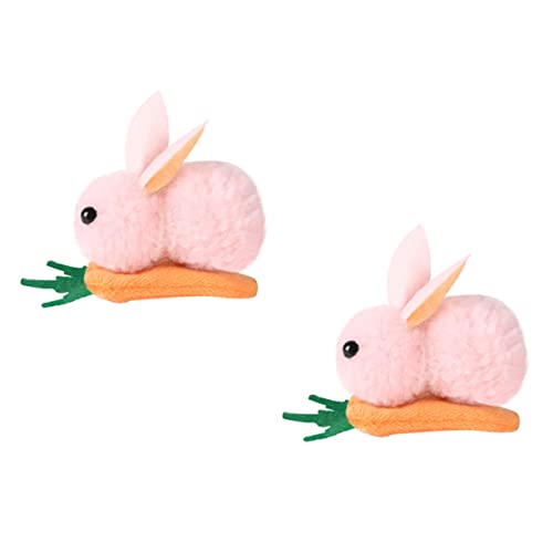 VICASKY 2stücke Haarnadel Aus Plüsch Mit Hasenmotiv Clip-kopfschmuck Für Junge Mädchen Cartoon-design Karotte-haarspangen Leicht Und Angenehm Zu Tragen von VICASKY