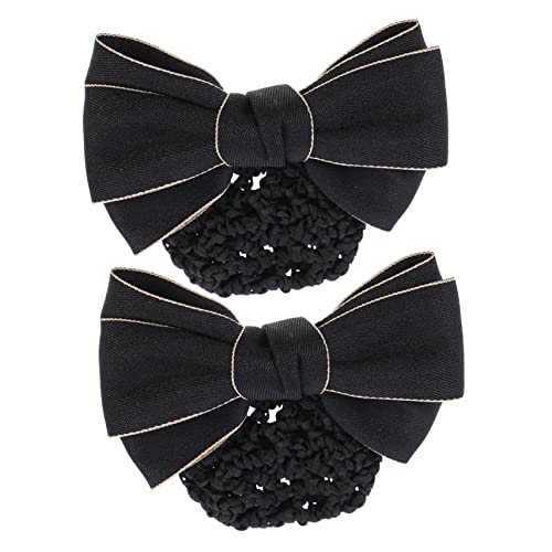 VICASKY 2stücke Haarnetz Für Damen Professionelle Haarspangen-dutt-abdeckung Schleifensnood Snood-netz Haarclip Für Eleganten Look von VICASKY
