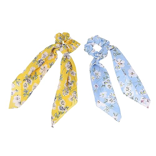 VICASKY 2stücke Elastische Haartücher Stoffhaarband Haarringe Haarschmuck Für Damen Langhaarring Mit Druckmuster Haar Zubehör Haar Ringe von VICASKY