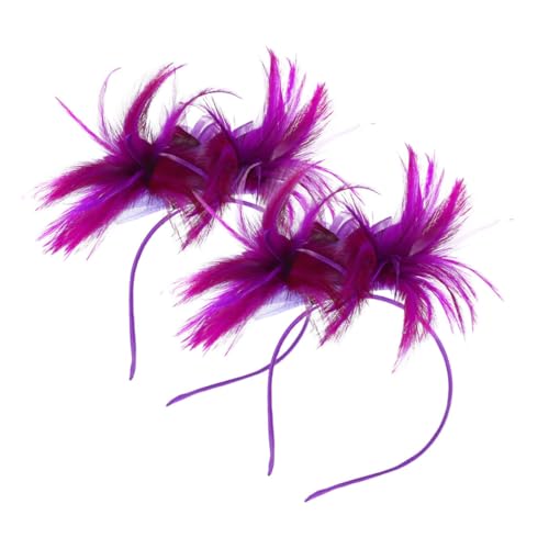 VICASKY 2stücke Haarschmuck Fascinator Stirnband Mit Federn Für Damen Für Halloween Cocktail Hochzeit Teeparty Gastgeschenk Violett Vintage-design Federdetails Leicht Und Bequem von VICASKY