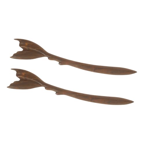 VICASKY 2stücke Haarstäbchen Aus Grünem Sandelholz Für Frauen Retro-design Mit Fischschwanz-element Holz-haarnadeln Als Asiatisches Haar-accessoire Langlebig Und Schadlos Für Lange von VICASKY