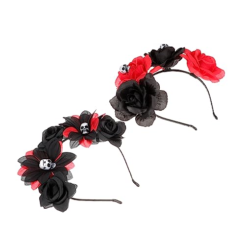 VICASKY 2stücke Halloween Blumen Stirnband Mit Künstlichen Blumen Haaraccessoire Für Und Mädchen Perfektes Kostümzubehör Für Partys Und von VICASKY