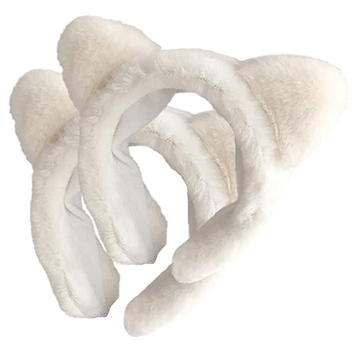 VICASKY 2stücke Stirnband Für Damen Gesicht Waschen Kopf Wrap Hautpflege Haarband Plüsch Ohren Stirnbänder Spa Pyjamaparty Accessoires von VICASKY