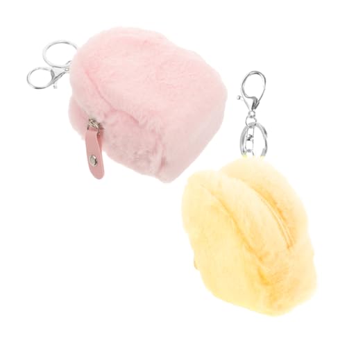 VICASKY 2stücke Kawaii Mini Geldbörse Für Mädchen Plüsch-münzbeutel Mit Schlüsselanhänger Für Schlüssel Kopfhörer Und Kleingeld Reisebegleiterin von VICASKY