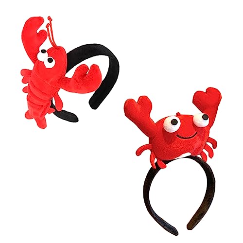 VICASKY 2stücke Krabben Hummer Kopfschmuck Haarreif Party Kopfbedeckung Kreative Zubehör Für Junge Mädchen Und Erwachsene Karneval Halloween Cosplay von VICASKY