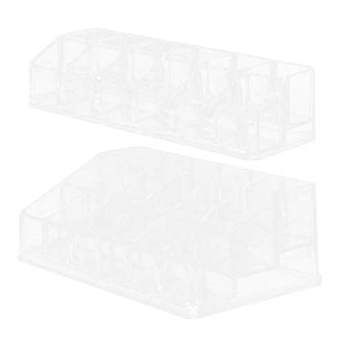 VICASKY 2stücke Lippenstifthalter Aus Lippenstift-organizer Für Schreibtisch Lipgloss-präsentationsständer Transparenter Lippenstift-aufbewahrungshalter Kompaktes Lippenstiftregal Für von VICASKY