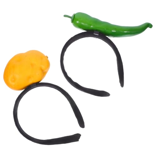 VICASKY 2stücke Paprika-stirnband Und Kartoffel-haarband Make-up-stirnband Simulations-nahrungsmittel-haarband Für Halloween-party Und Kostüm Kopfbedeckung Für Frauen Und Mädchen von VICASKY
