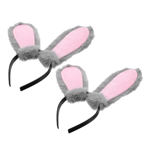 VICASKY 2stücke Plüsch Hasenohren Stirnband Mit Kaninchenohren Süßes Tierkostüm Zubehör Leichtes Hasenohr Haarband Für Junge Mädchen Und Erwachsene von VICASKY