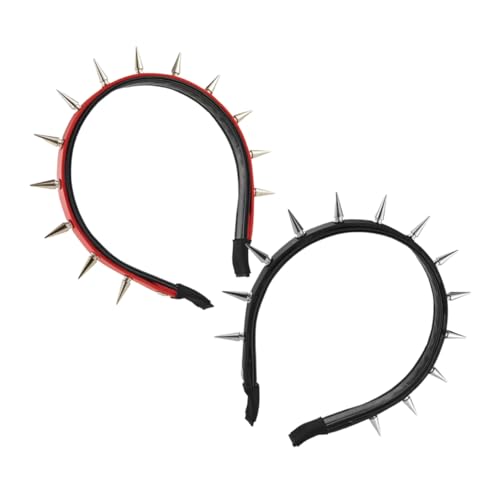 VICASKY 2stücke Spikes Stirnband Nieten Punk Stirnband Rock Kopfbedeckung Dekoratives Haarband Für Damen Mädchen von VICASKY