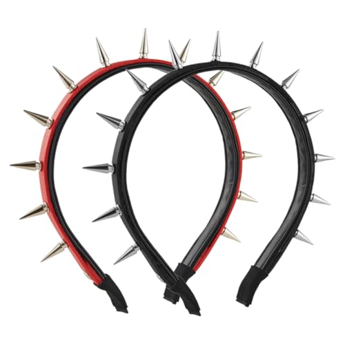 VICASKY 2stücke Spike Stirnband Für Halloween Festivals Und Aufführungen Modisches Kopfstück Mit Nieten Festival-punk-stirnband von VICASKY