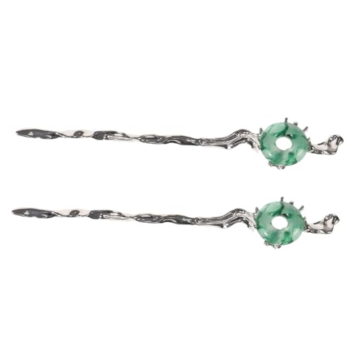 VICASKY 2stücke Retro Jade Haripin Haarknotenstab Haarnadel Haarknotenhalter Klassischer Haarschmuck Für Frauen Und Mädchen Geeignet Für Hochzeiten Partys Und Alltag von VICASKY