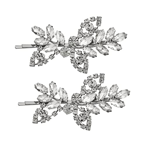 VICASKY 2stücke Rhinestone Haarklammern Haarschmuck Für Mädchen Stilvolle Haaraccessoires Für Festlichkeiten Und Alltag Rutschfeste Haarclips Mit Feiner Verarbeitung in Silber von VICASKY