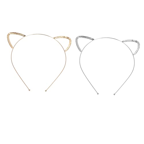 VICASKY 2stücke Schickes Metall Katzenohr Haarband Cartoon-haarband Für Cosplay-partys Und Bühnenauftritte Geeignet Für Junge Mädchen Und Erwachsene von VICASKY
