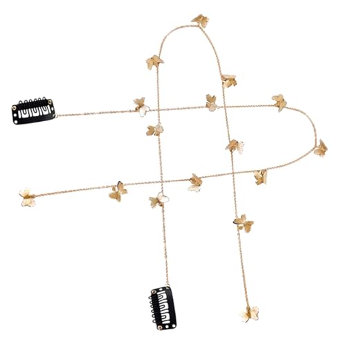 VICASKY 2stücke Schmetterling Haarschmuck Zopf Ketten Für Mädchen Frauen Metall Haar Accessoires Dekorative Haarketten Für Party Hochzeit Bühne Zubehör von VICASKY