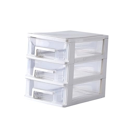 VICASKY 2stücke Schreibtisch-aufbewahrungsbox Lagiger Kosmetik-organizer Aus Pp-kunststoff Transparent Und Weiß Für Mini-kosmetika Und Kleinteile Platzsparend Und Ordentlich von VICASKY
