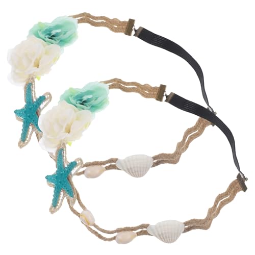 VICASKY 2stücke Haarschmuck Seestern Blumen Stirnband Kopfbedeckung Haar Zubehör Für Frauen Mädchen Strand Party Hochzeit Sommerstyle von VICASKY