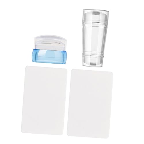 VICASKY 2stücke Silikon Nagelstempel Mit Schaber Für Nageldesign Transparente Nailart Stempel Für Maniküre Werkzeuge Geeignet Für Verschiedene Nageltypen von VICASKY