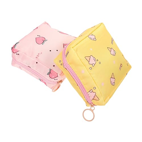 VICASKY 2stücke Tasche Für Damenbinden Und Aufbewahrungsbeutel Mit Reißverschluss Geeignet Für Kleine Gegenstände Wie Münzen Und Karten Tragbar Und Praktisch Für Mädchen Und Erwachsene von VICASKY
