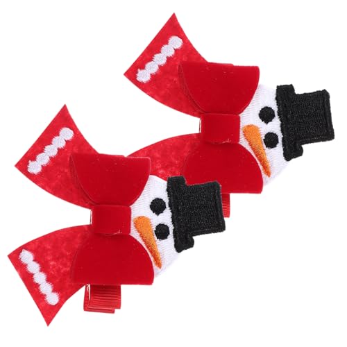 VICASKY 2stücke Weihnachten Haarspangen Mit Schleifen Für Mädchen Kleine Haarnadeln Für Party Haaraccessoires Weihnachtshaarspangen Für Alltag von VICASKY