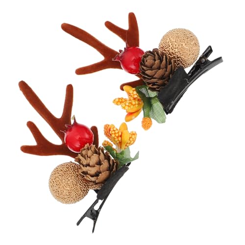 VICASKY 2stücke Weihnachts-rehgeweih Haarspangen Für Mädchen Niedliche Haarschmuck-accessoires Für Partys Und Für Mädchen Festliche Haardekoration von VICASKY