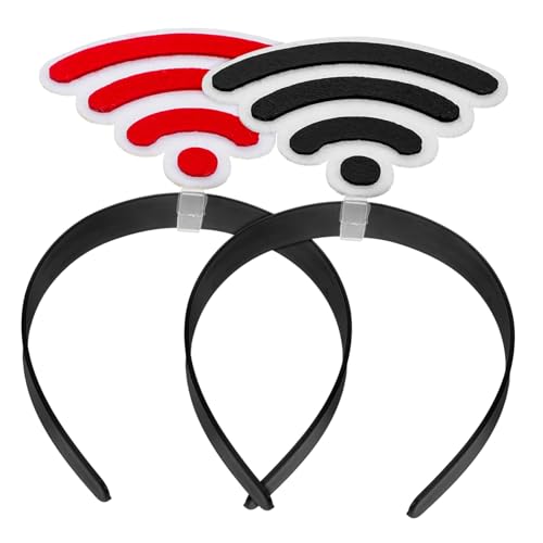VICASKY 2stücke Wlan-kopfbedeckung Für Halloween Party Stirnbänder Glitzer Haar Zubehör Für Geburtstagsfeier Party Favors Lustige Photo Booth Requisiten Schwarz Rot von VICASKY