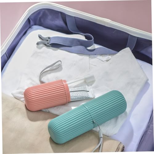 VICASKY 2stücke Zahnbürsten-aufbewahrungsbox Mit Schraubverschluss Inklusive Umhängeband Multifunktions-Organizer Aus Robustem Kunststoff Für Zahnbürste Und Zahnpasta Für Reisen von VICASKY