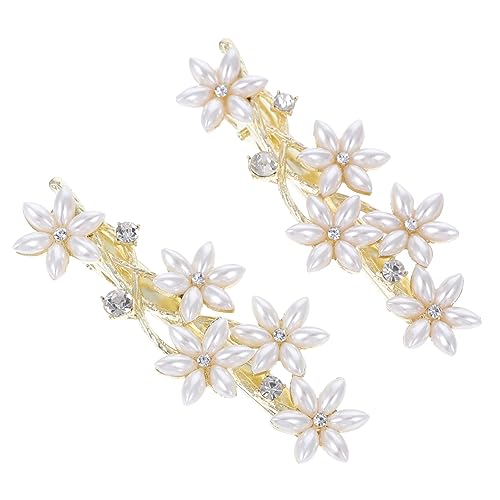 VICASKY 2stücke Zarte Blumen-haarnadeln Mit Perlen Stilvolle Haarspangen Für Hochzeiten Und Festliche Anlässe Vorschlag Für Brautschmuck Und Dekoration Für Damen Und Mädchen von VICASKY